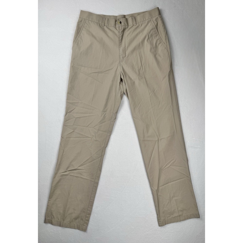 Hugo Boss Arkansas Khaki Pants 34x34 Beige Cotton Gabardine